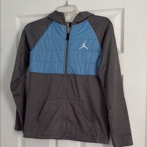 Jordan Boys Gray and Blue Hooded Jacket